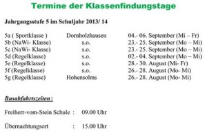 Klassenfindungstage 2013